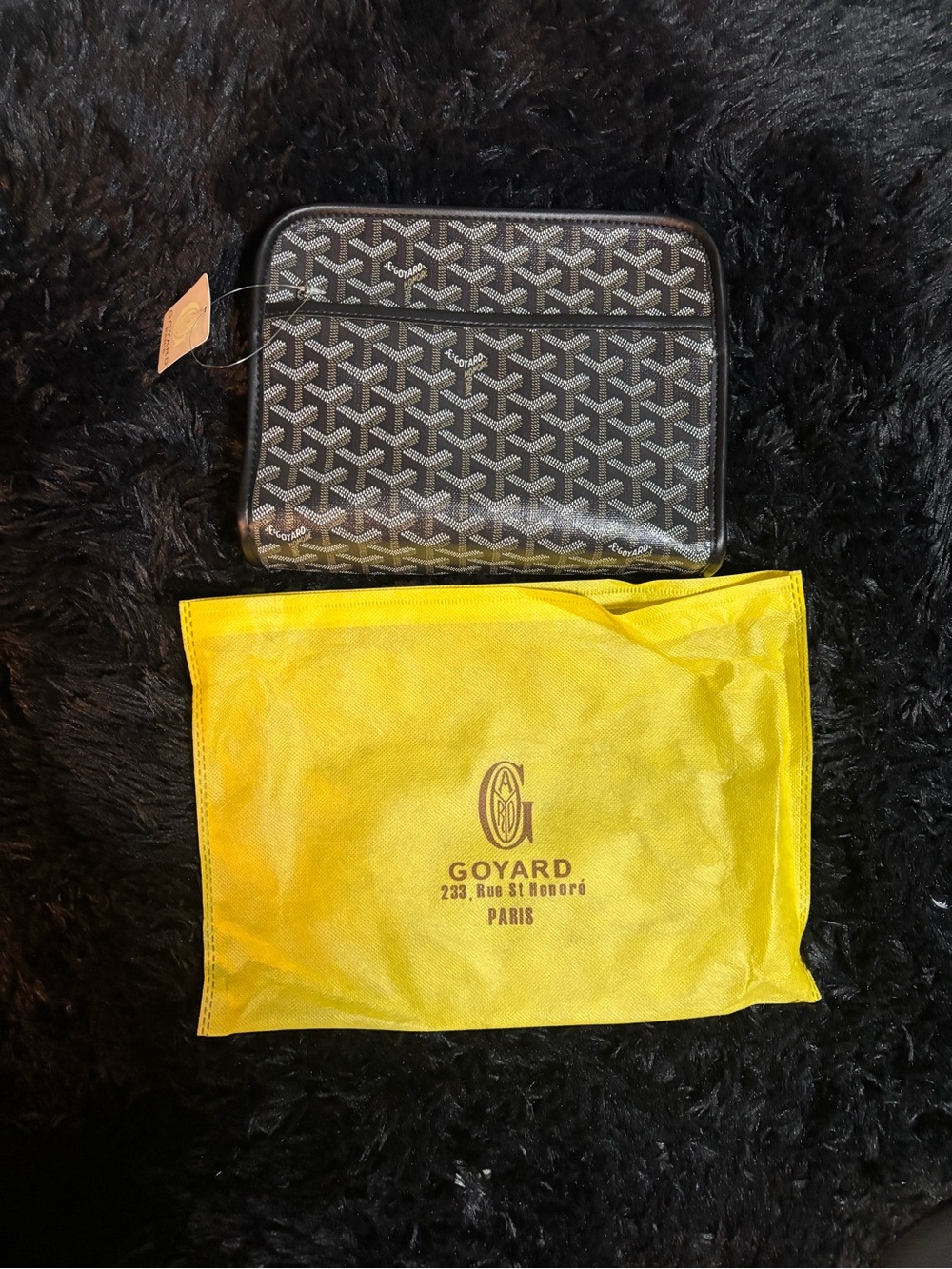 Goyard Black and Gray Chevron Coated Canvas Toiletry Pouch